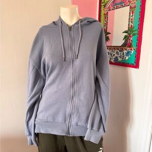 Oversized Blue Zip Up Hoodie